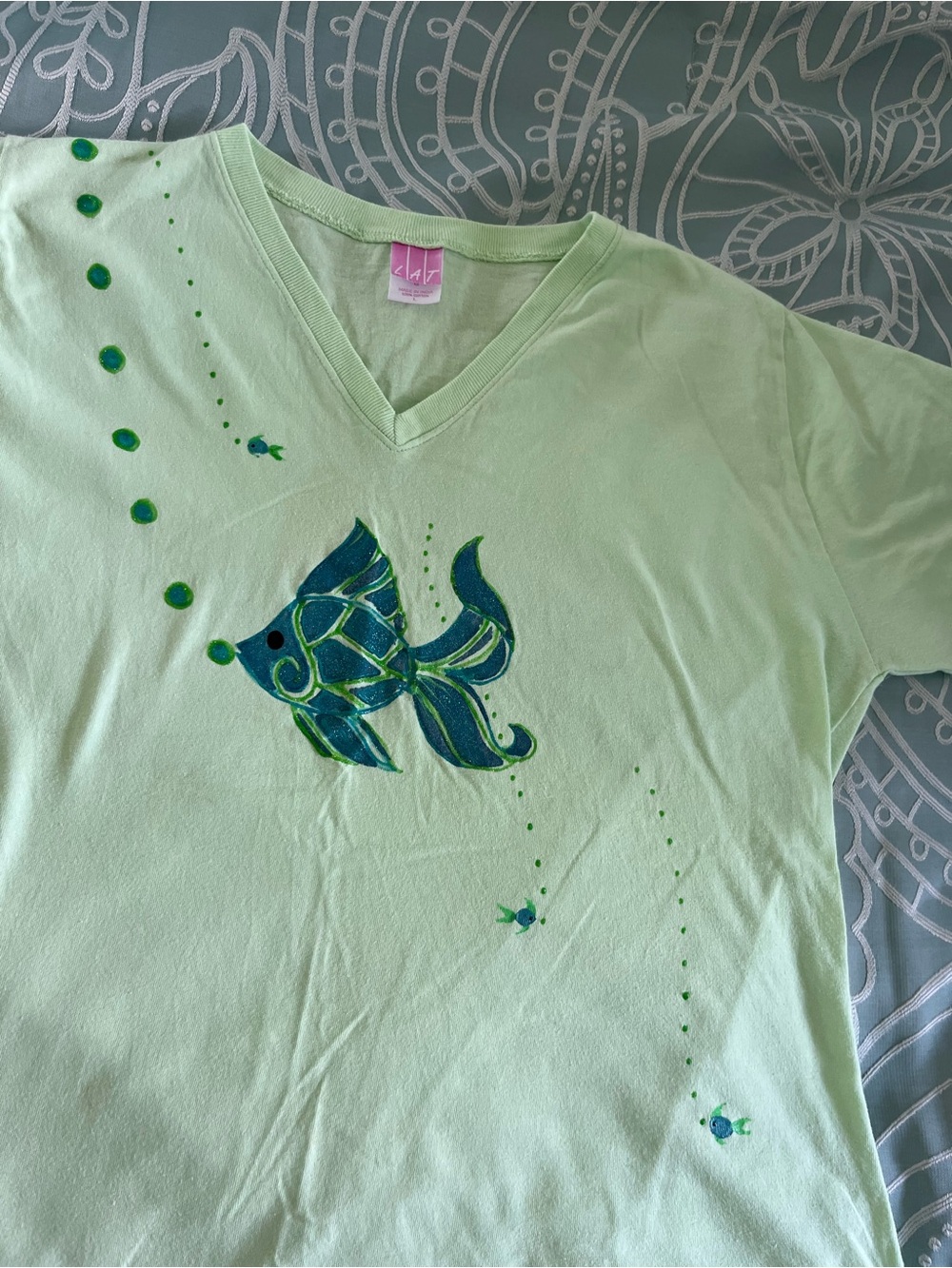 Vintage Beach Boutique Wearable Art Cottagecore Signed T Shirt